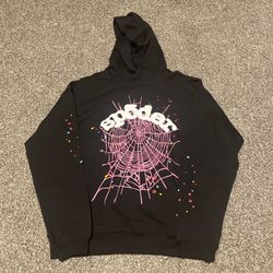 Black and pink Spider Worldwide hoodie Size Large 