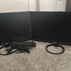 Dual Acer Monitors w/speaker