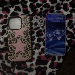 iPhone 15 PRO Case & Bedazzled Screen Protector 