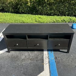 Beautiful Black TV Stand Television Table Media Center Console Cabinet Black Dark Wood 