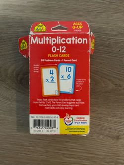 School Zone Multiplication 0–12 Flash Cards