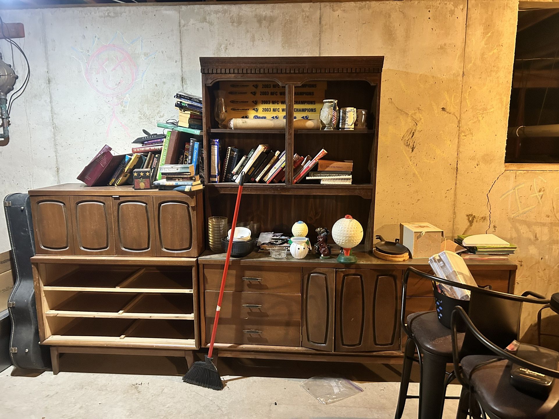 Wooden Bookshelf/dresser/cabinet Storage Set 
