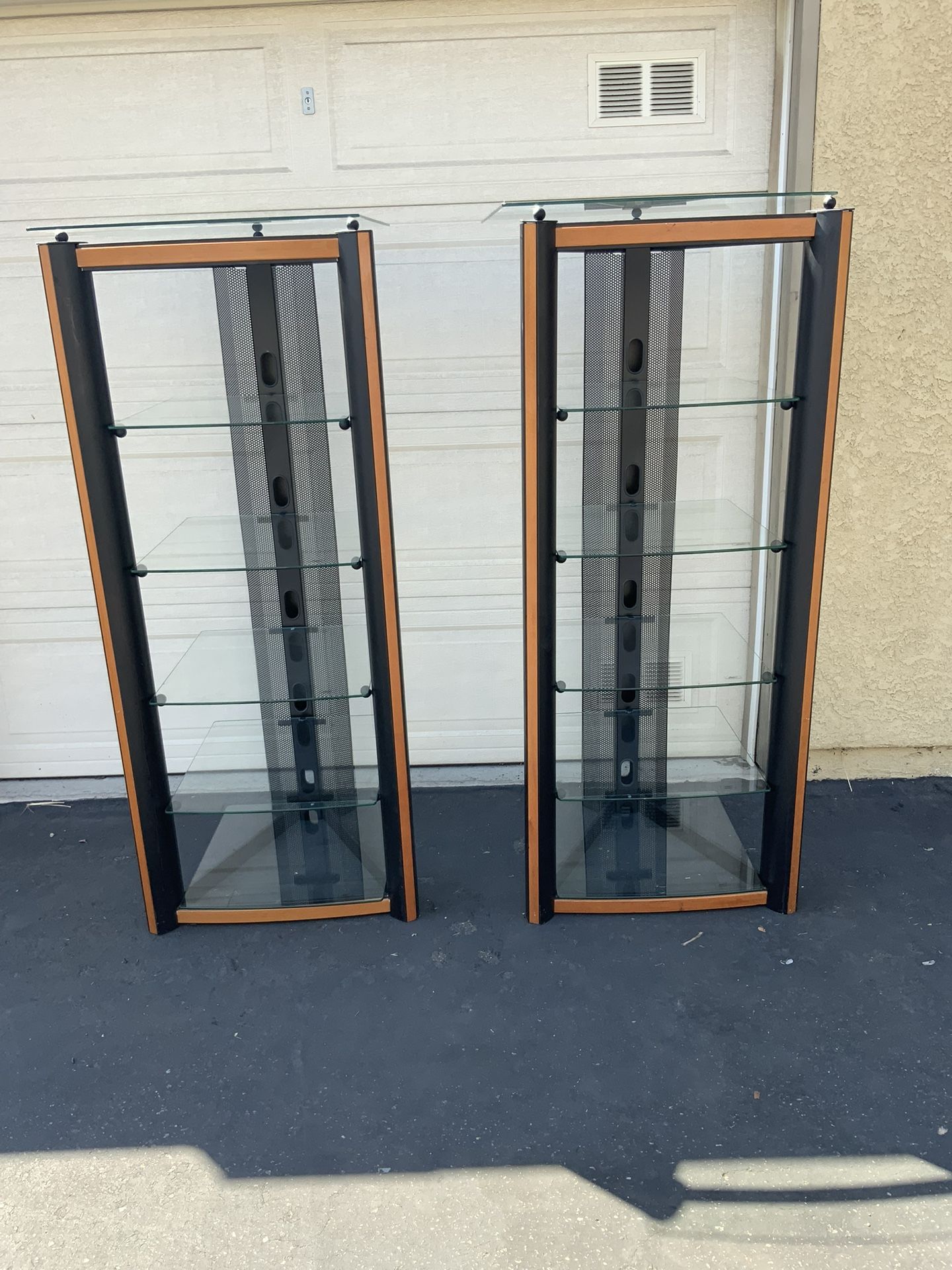 Wood,metal And Glass Shelves