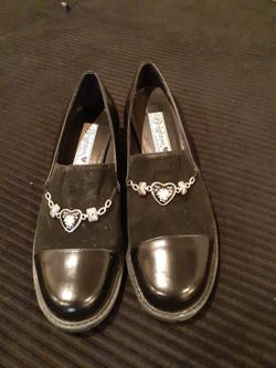 Brighton Black Leather Shoes 8.5m