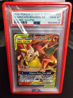Pokémon Charizard/ Braixen GX Tag Team PSA 10