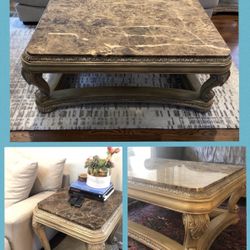 Granite Top Coffee Table & End Table