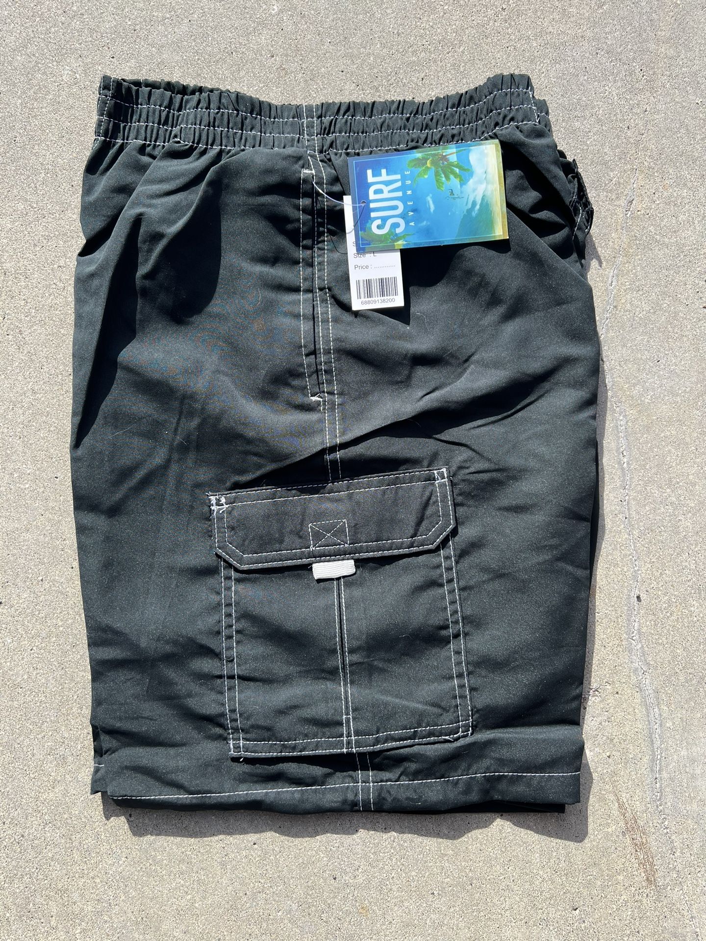 Brand New! Surf Ave Board Shorts Men's Lg Surfing Swim Trunks with Pockets