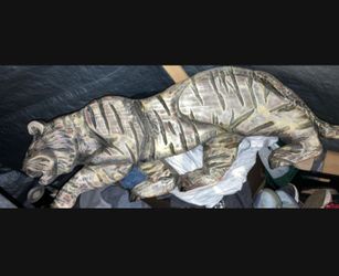 Vintage large wood tiger wall art