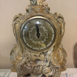 Antique Lanshire Gold Painted “Vomit” Clock