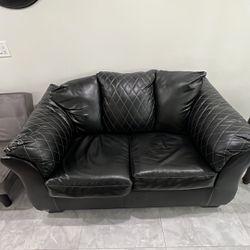 Black Leather Sofa And Loveseat