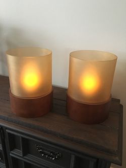 2 large candle holders