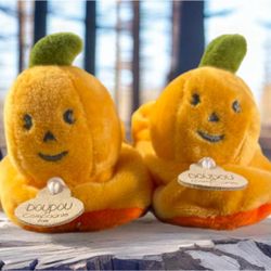 Doudou Et Compagnie Paris Babys First Halloween Pumpkin Slippers Sz 3 Soft NWT