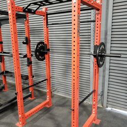 NEW Squat Rack Cage For Home Gym Bumper Plates Adjustable Bench Rubber Flooring Mats Dumbbells Kettlebells Olympic Weights 