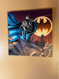 Batman Painted on Glass Frame New Condition