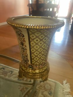 Chinese Cracked Porcelain Bronze/Brass Trim