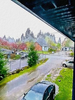 Rainy neighborhood