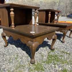 Two Vintage Side End Tables 