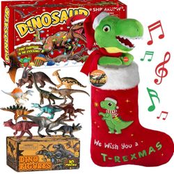 SHPMXUPW Personalized Dinosaur Christmas Stocking with Music