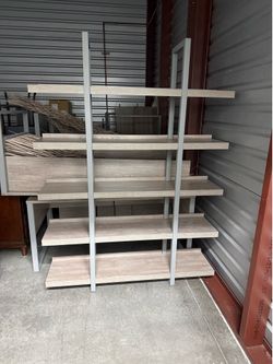 Light brown Book/shelving storage (made of metal and wood)