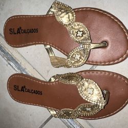 Gold Sandals Size 6.5 $5