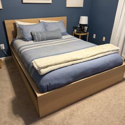 Queen IKEA MALM Platform Bed with 4 Storage Drawers + Optional Nectar Mattress