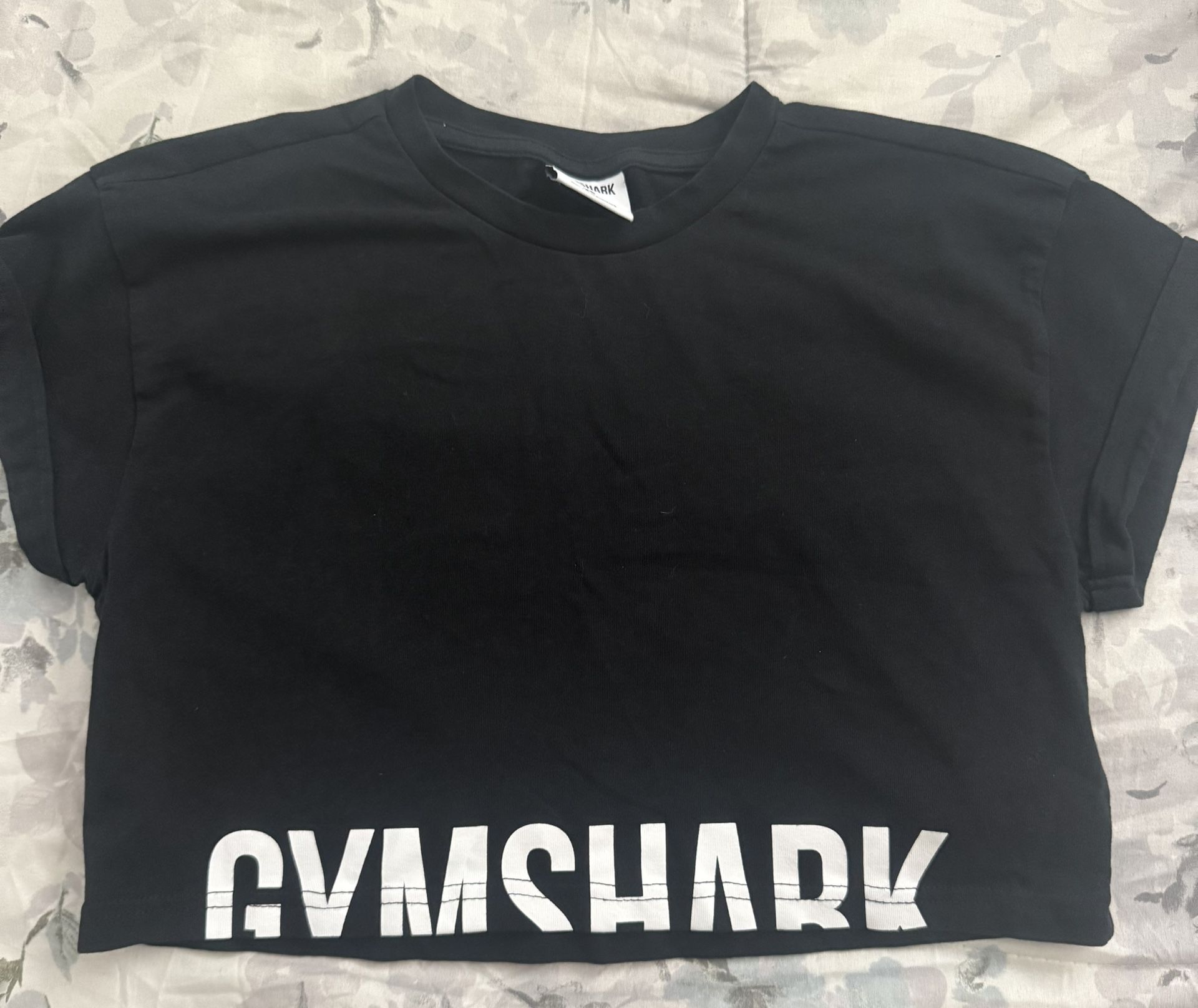 GYMSHARK Black And White Crop Top