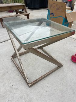 Side Table with Glass