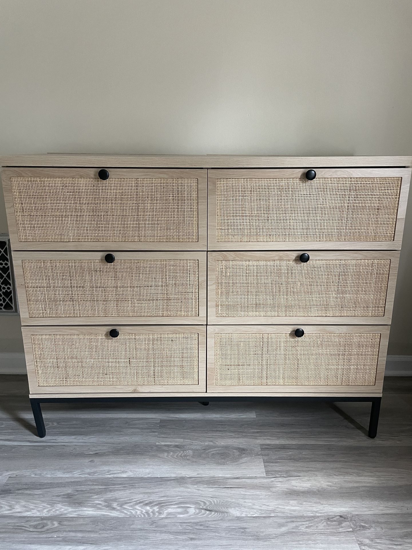 Natural Rattan 6 drawer Dresser