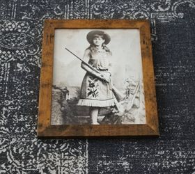 Framed Vintage Annie Oakley Cowgirl Rifle Portrait Print (8x10)