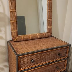 Pier One Miranda Rattan Dresser with Mirror