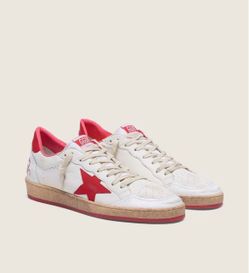 Golden Goose Deluxe Brand Ball Star Sneakers – White/Red