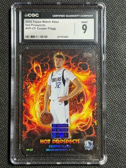 2025-26 Topps Match Attax Cooper Flagg RC Rookie Hot Prospects CGC 9 MINT