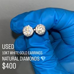 10kt white gold diamond earrings