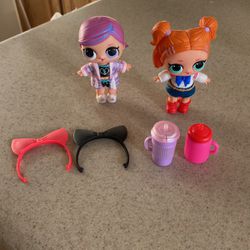 LOL Doll’s Lot Of 2 With Cup And Headband