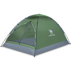 CAMEL CROWN 2/3/4/5 Person Camping Dome Tent, Waterproof,Spacious, Lightweight Portable Backpacking Tent For Outdoor Camping/Hiking 2 Person Green-1