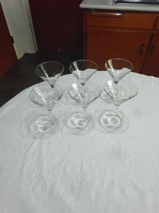 Bormioli Rocco Crystal Martini Glasses.  Like New All For 