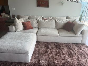 Velvet white/cream couch