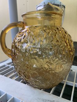 Vintage Anchor Hocking Amber Glass Pitcher