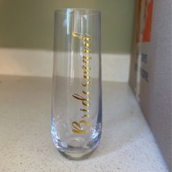 6 Bridesmaid Glasses and 1 Maid Of honor Glass