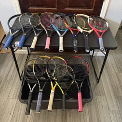 LOT OF 12 TENNIS RACKETS RAQUETS WILSON NCODE DUNLOP PRINCE AND MORE 