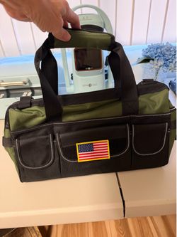 New! Heavy Duty Army Green and Black Tool Box with accessories