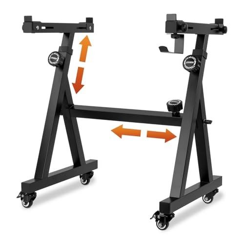 STRICH Piano Keyboard Stand Heavy Duty With Wheels and Stand Pads - Adjustable Portable Music Stand, Fits 54, 61, 88 Key Electric Pianos, Sturdy Music