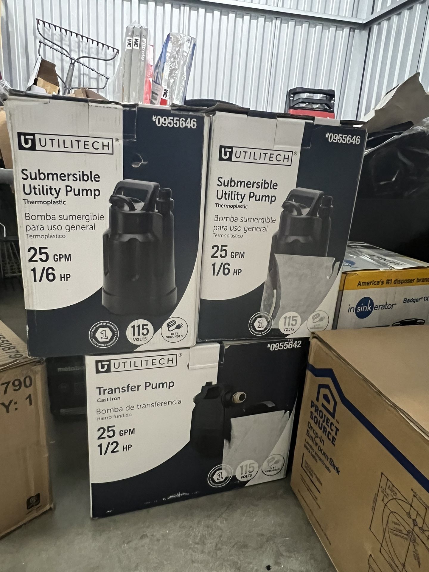 Utilitech Thermoplastic Submersible Utility Pump ($40 each)