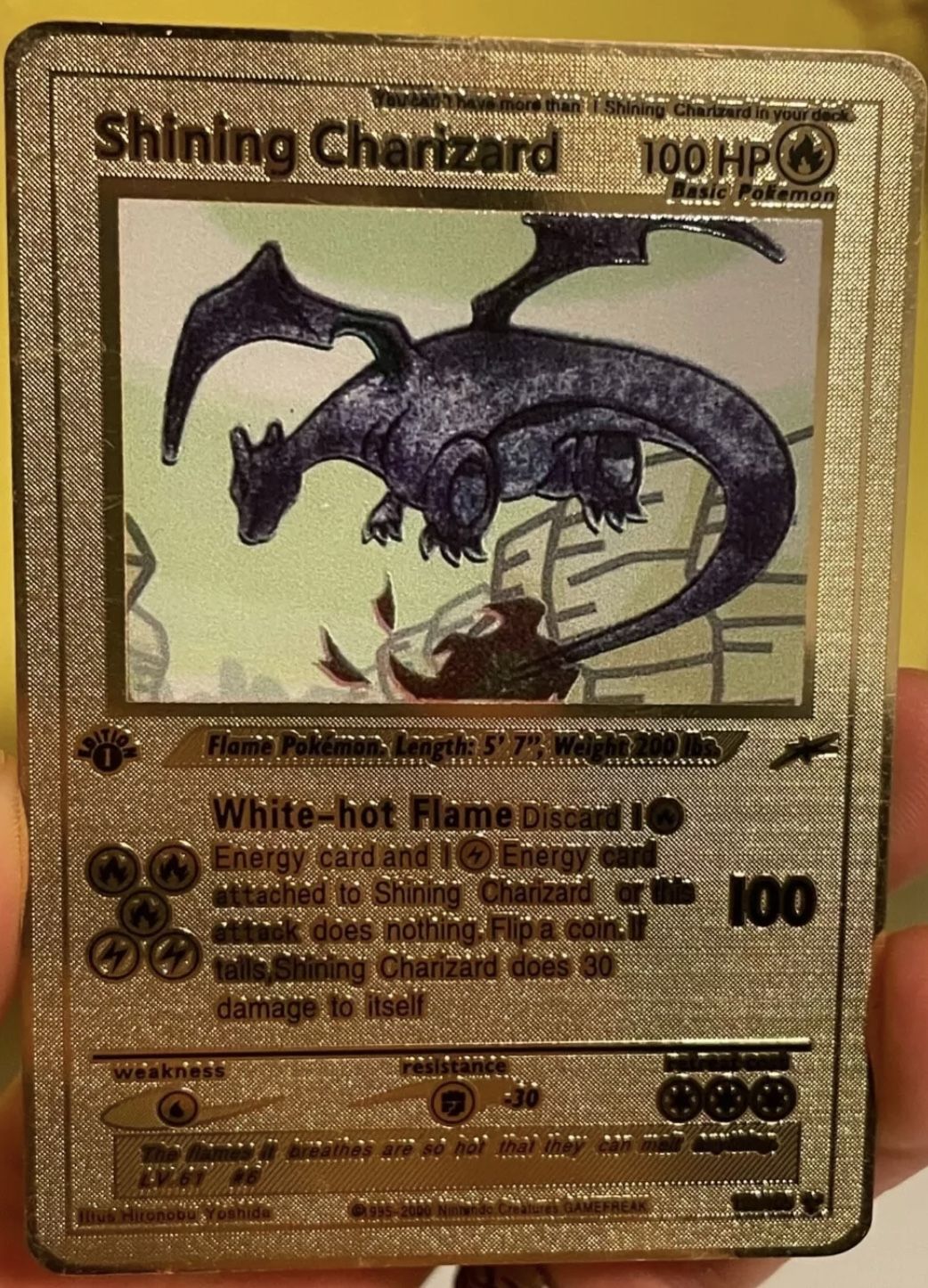 Pokemon Shining Charizard First Edition Gold Card!
