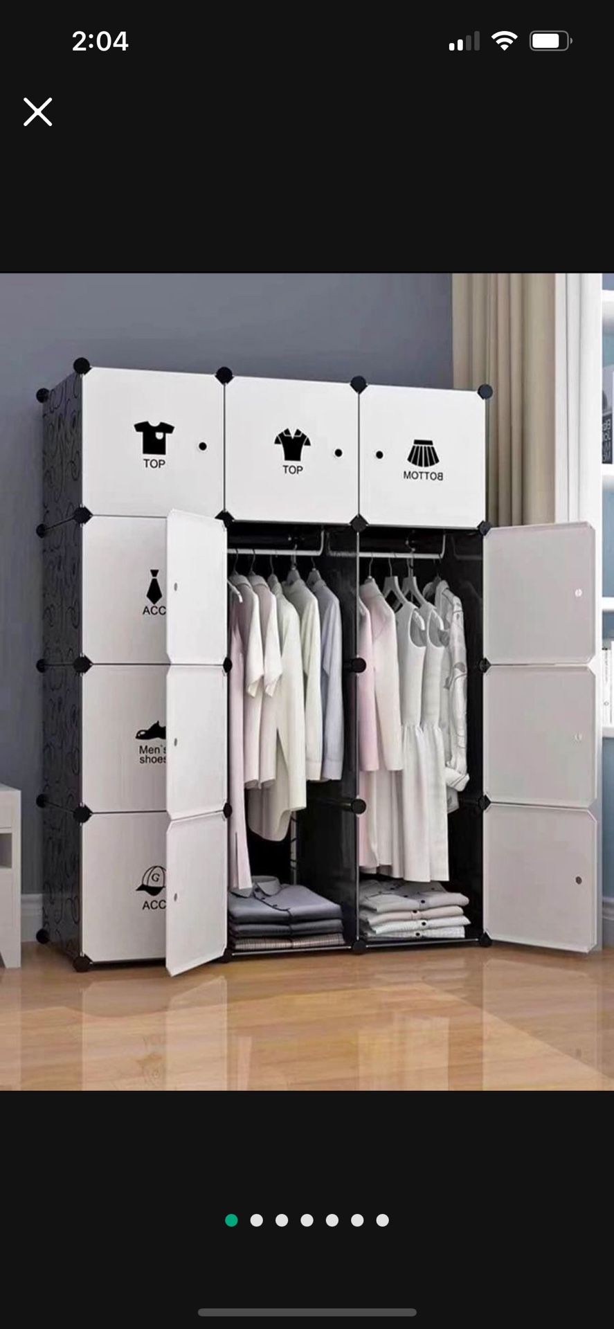 Portable Cartoon Clothes Closet DIY Modular Storage Organizer, Sturdy and Safe Wardrobe for Children and Kids
