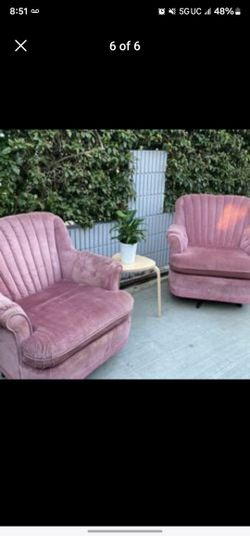 Vintage MCM Set Of Swivel Rocking Chairs