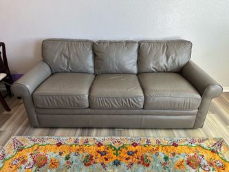 La-Z-Boy Gray Performance Leather Collins Couch