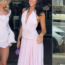 asymmetric, Meshki, ballet pink dress