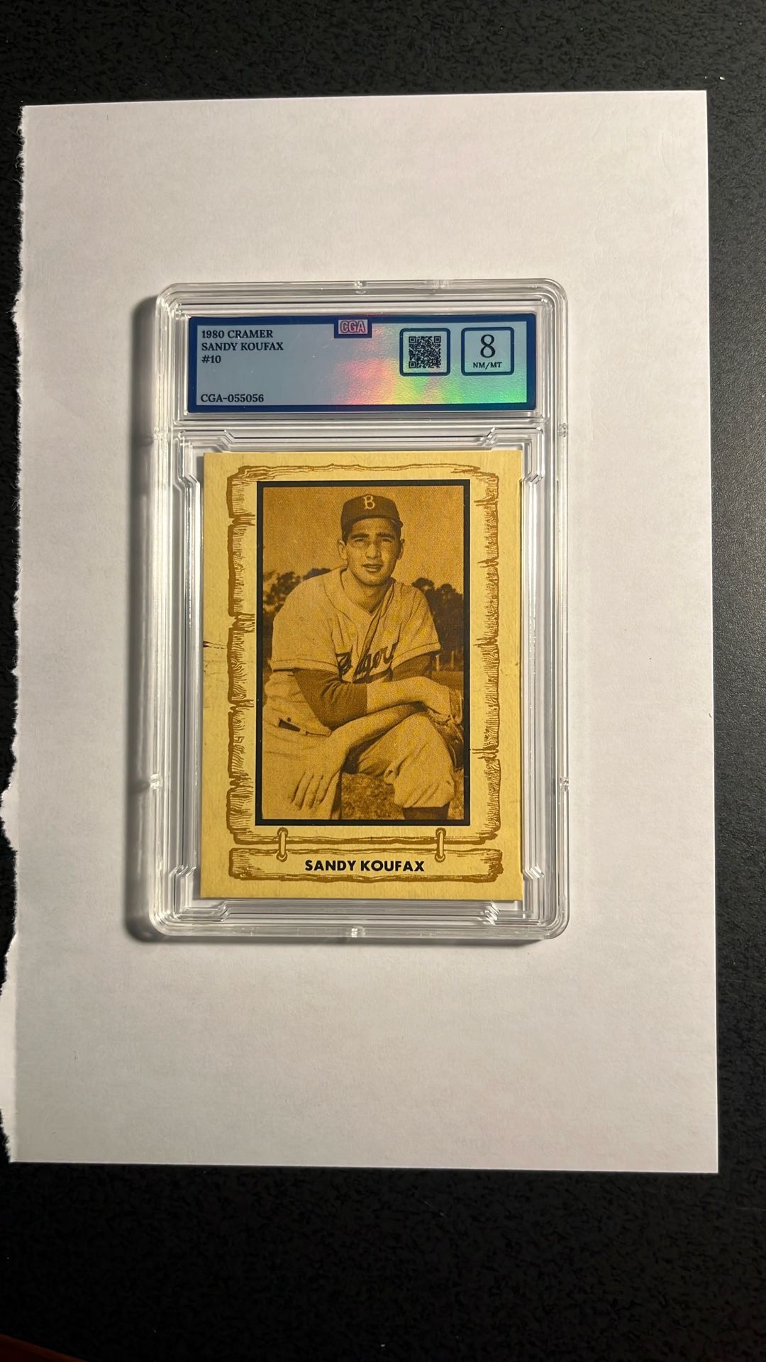 Sandy Koufax, Dodgers 1980 Baseball Legends Graded Card