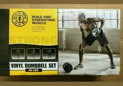 Gold's Gym Vinyl Dumbbell Set, 40 lbs